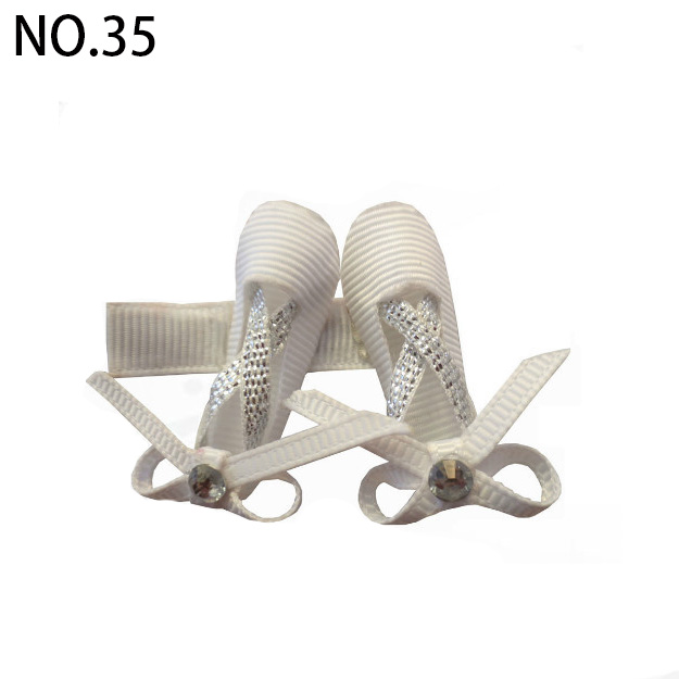 Ballet Slippers ballerina hair bows Dancing shoe hair clips