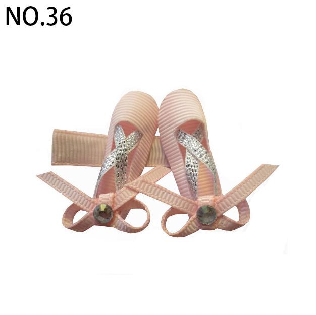 Ballet Slippers ballerina hair bows Dancing shoe hair clips