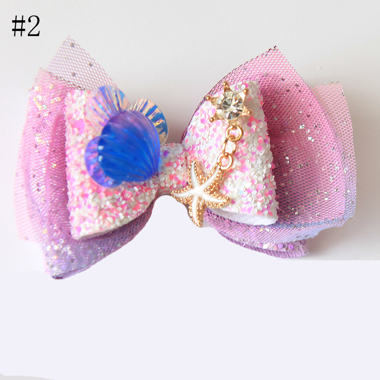 Sequin Sparkle Glitter Bows Lace Yarn Sweet Children Headwear