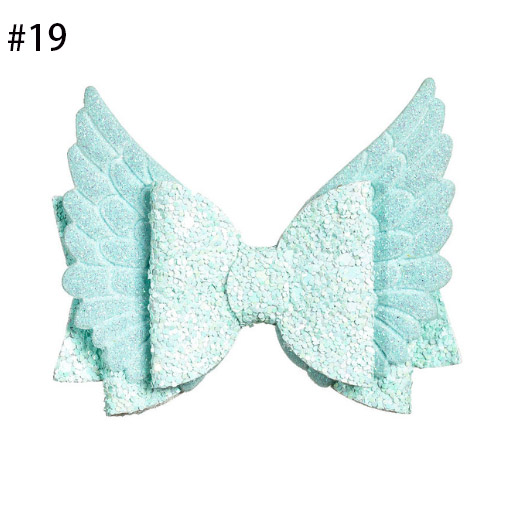 Thumblina Angel Wing Princess Hairgrips Glitter Hair Bows with