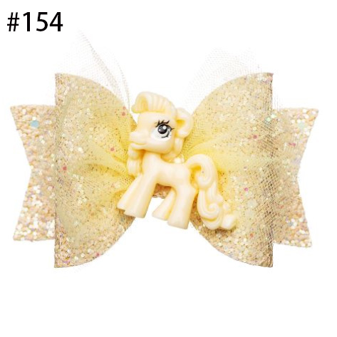 3.5'' Women Baby Girl Unicorn Glitter Hair Bow Kids Hairpins