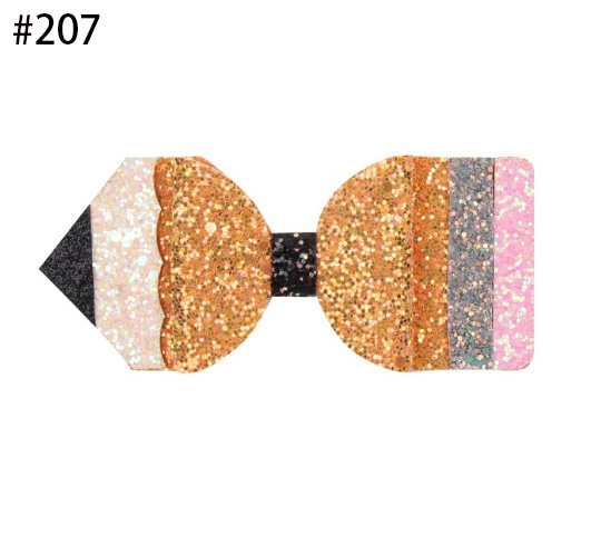 back to school Glitter hair bows and Leather Hair Clips pencil