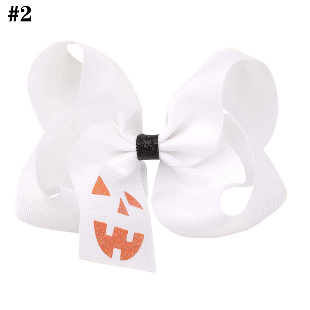 Halloween bows clip pumpkin bow clip Kids Grosgrain Ribbon Barr