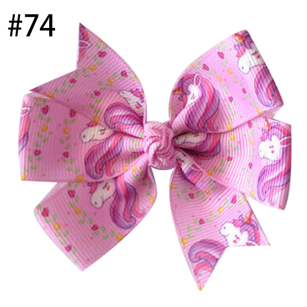 3.25" Hair Bow Clip Unicorn Accessories ribbon hair bows for g