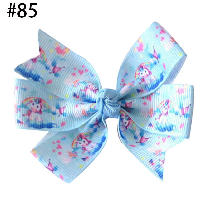 3.25\" Hair Bow Clip Unicorn Accessories ribbon hair bows for