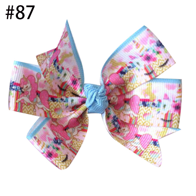 3.25" Hair Bow Clip Unicorn Accessories ribbon hair bows for