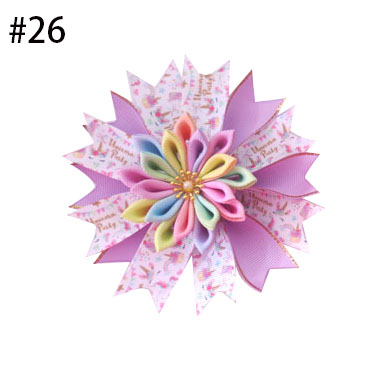 4.5\'\'kanzashi flower hair clip Girl hair accessories baby unicor