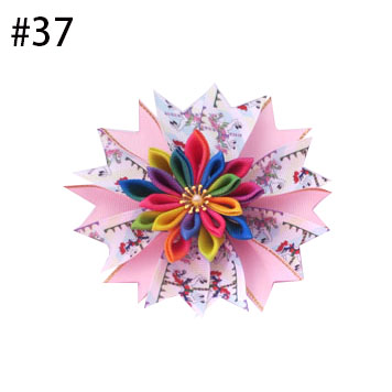 4.5''kanzashi flower hair clip Girl hair accessories baby unicor