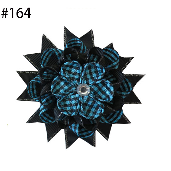 4.5”Gingham colorful Checked Boutique Hair Bows Back to School