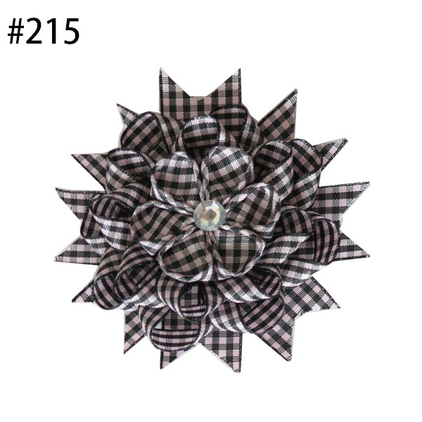 4.5”Boutique Modern Style Ginghams Bird's Nest Hair Bow Clip kan