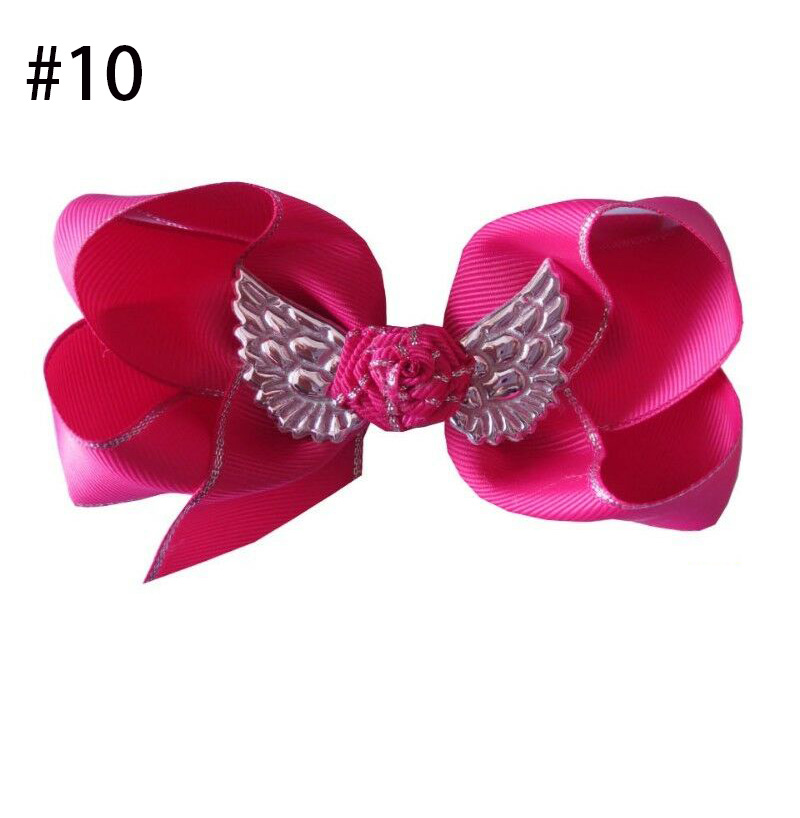 cute baby Girl Boutique 4.5\" ABC Hair Bow Clip Angel Wing Access