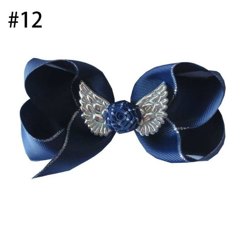cute baby Girl Boutique 4.5" ABC Hair Bow Clip Angel Wing Access