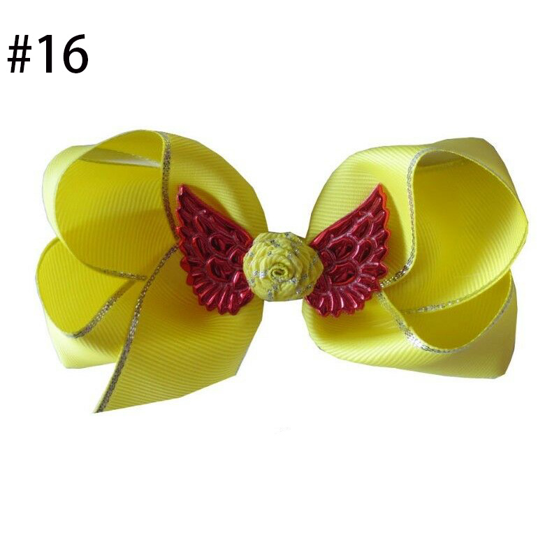 cute baby Girl Boutique 4.5\" ABC Hair Bow Clip Angel Wing Access