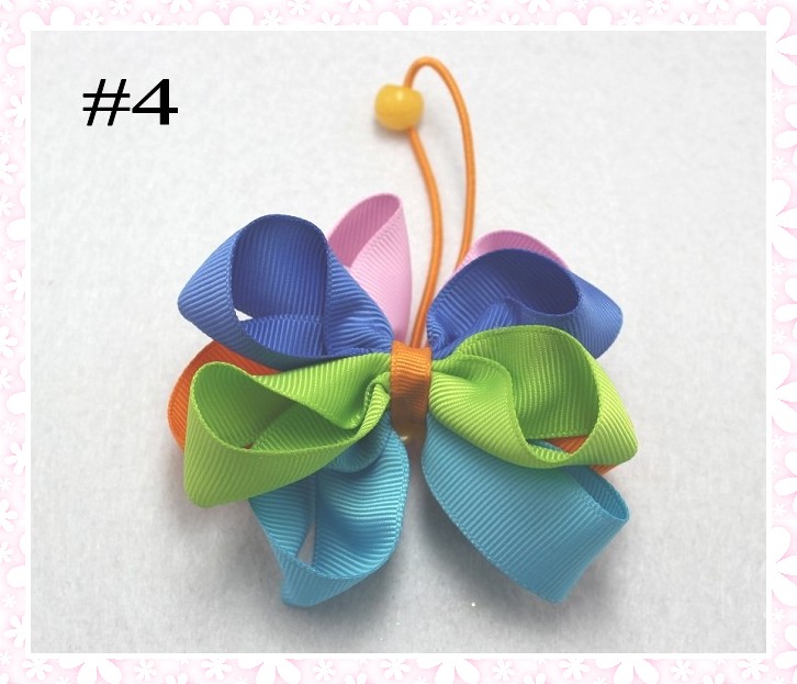 3.5\'\' colorful ball ponytail bows girl hair holder