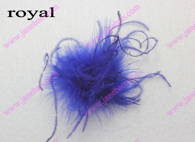 3'' curly feather hair bows