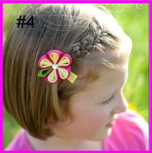 2''kanzashi flower hair clips badge reel hair clips